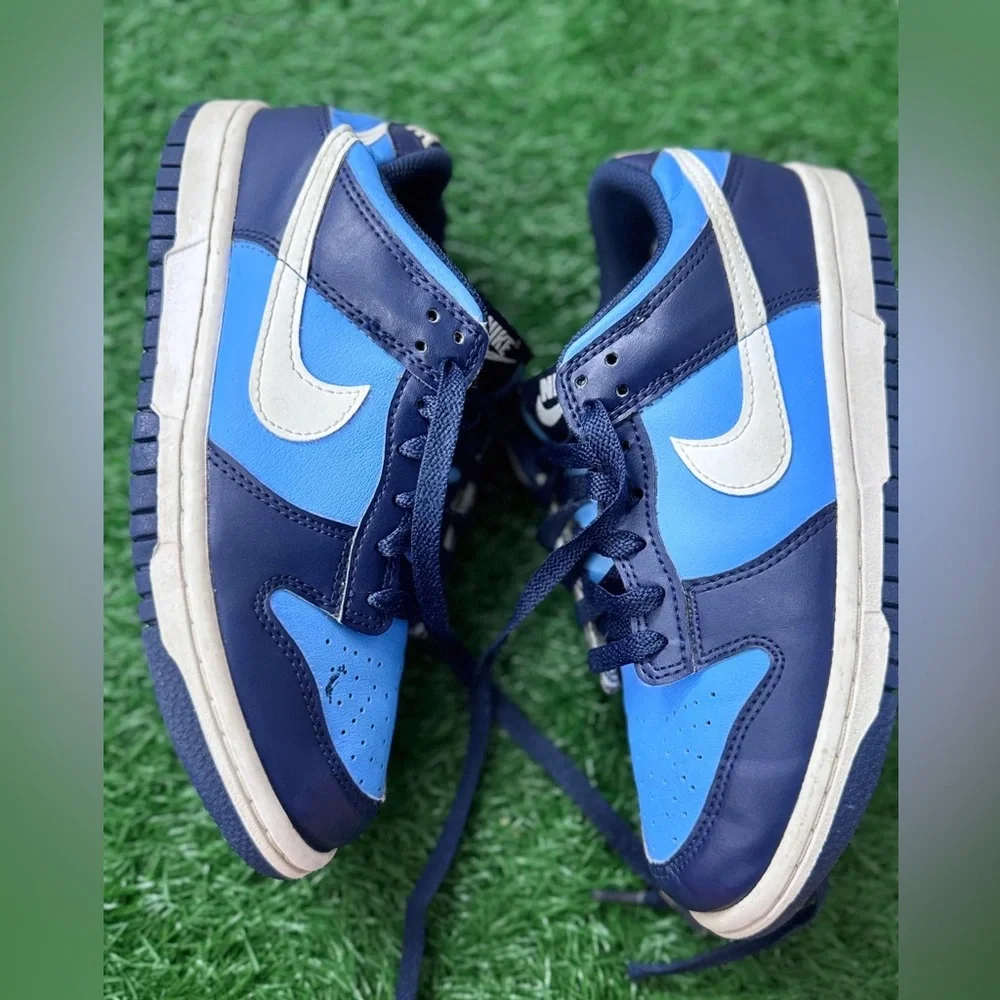 Nike Dunk Low Big Kids' Shoes University Blue/Midnight Navy/White) Size 4.5‎